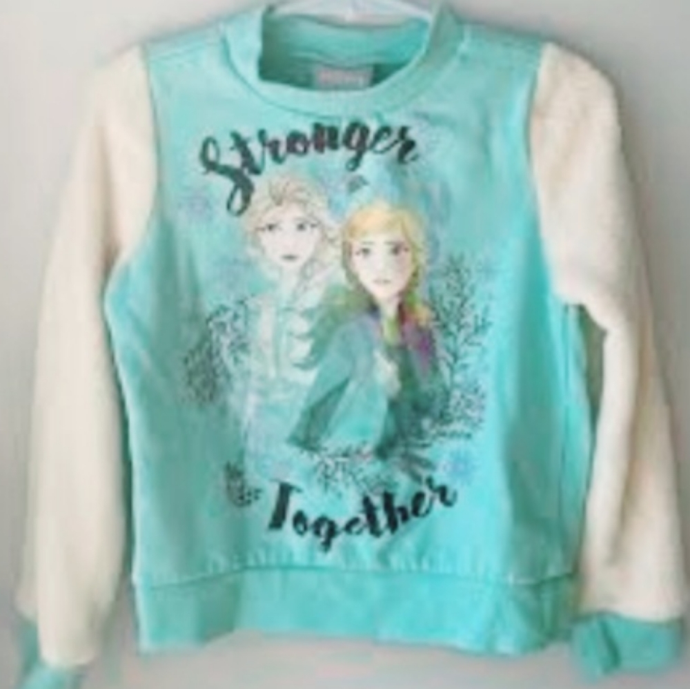Disney Frozen 2 'Stronger Together' Pullover Sweatshirt Fleece Sleeves Size 4T
